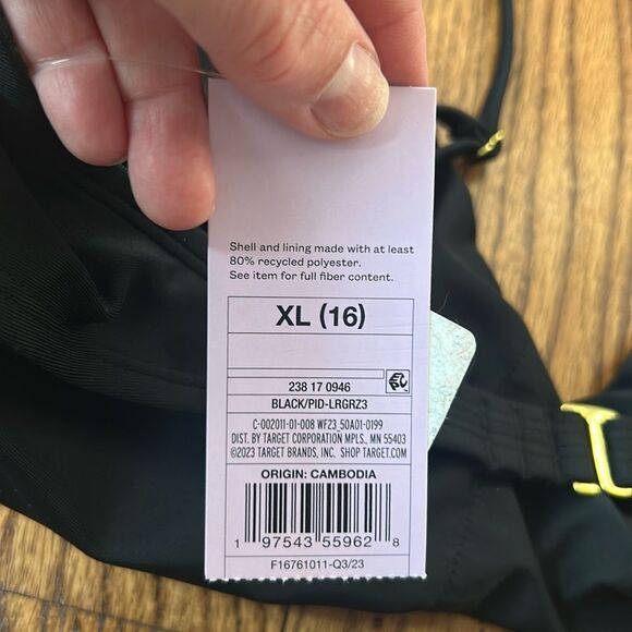 Wild Fable Black Bikini Top Size XL New with Tags - Picture 2 of 4